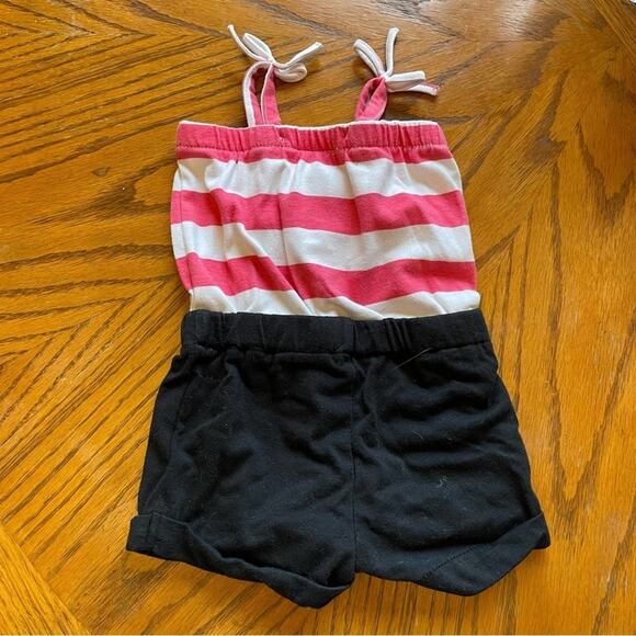 U.S. Polo Assn. 0/3M (Girl) baby romper stripe bow nautical tropical beach - Picture 6 of 8